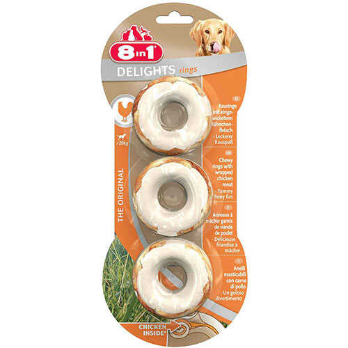 8 In 1 Delights Rings Tavuklu Köpek Çiğneme Halkaları 3´Lü 119 Gr - Thumbnail