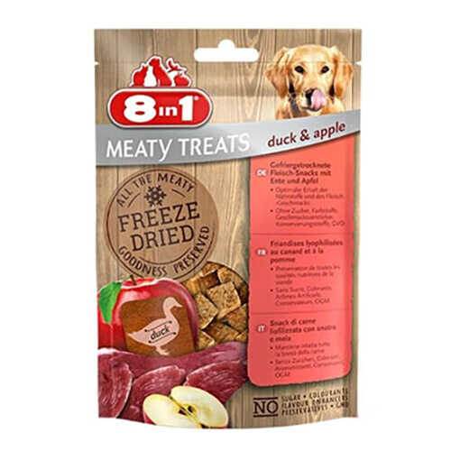 8 in 1 Freeze Dried Tahılsız Ördek ve Elmalı Kurutulmuş Köpek Ödülü 50 Gr - Thumbnail