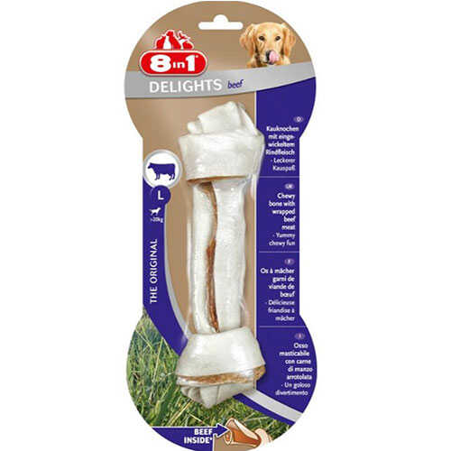 8in1 Delights Bones Biftekli Köpekler İçin Ağız Bakım Kemiği Large