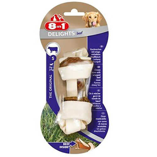 8in1 Delights Bones Biftekli Düğümlü Tartar OluşumÖnleyen Köpek Kemiği 35gr 10cm [S]