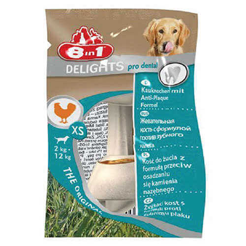 8in1 Delights Dental XS Köpek Diş Bakım Kemiği XSmall Düğüm 12 Gr