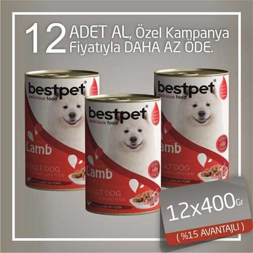 Bestpet Kuzulu Gravy Yetişkin Köpek Konservesi 12x400 Gr