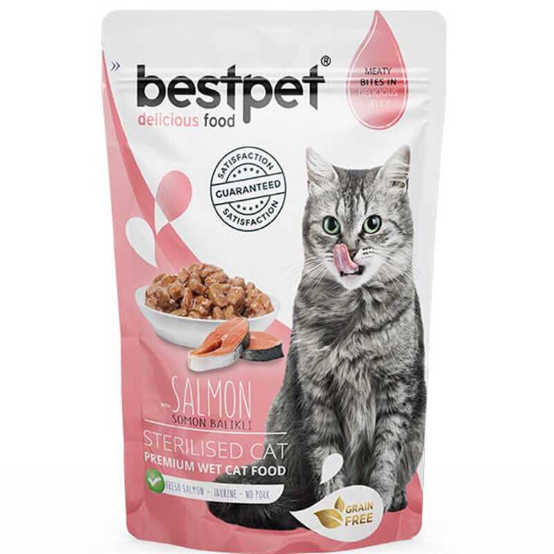 BestPet Sterilised Jelly Pouch Somonlu Kedi Maması 85 Gr - Thumbnail