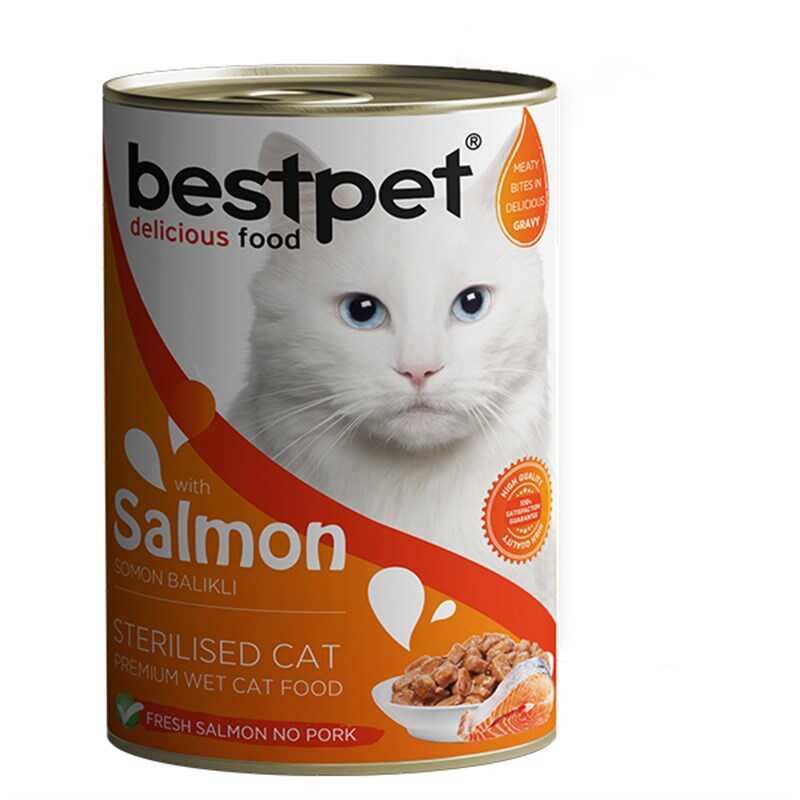 Bestpet Sterilised Somonlu Kısırlaştırılmış Kedi Konservesi 12x400 Gr - Thumbnail