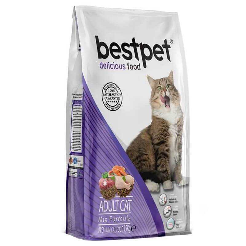 Bestpet Tavuklu Kuzulu ve Balıklı Mix Yetişkin Kedi Maması 15 Kg