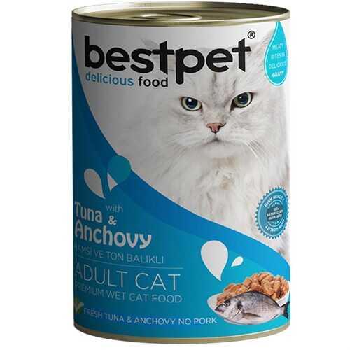 Bestpet Ton Balıklı ve Hamsili Gravy Yetişkin Kedi Konservesi 12x400 Gr