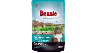 Bonnie Somonlu Alabalıklı Pouch Jelly Yetişkin Kedi Konserve Maması 100 Gr