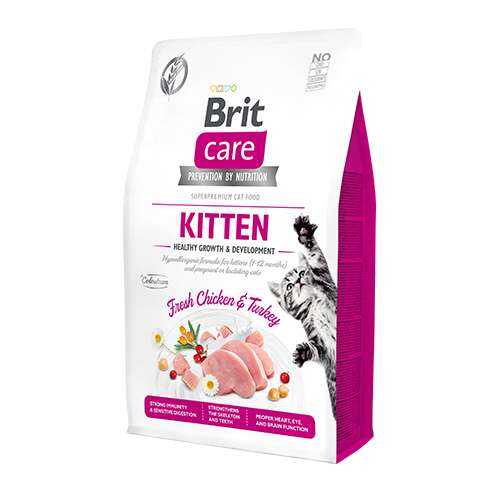 Brit Care Hipoalerjenik Kitten Tahılsız Tavuk ve Hindili Yavru Kedi Maması 2 Kg - Thumbnail