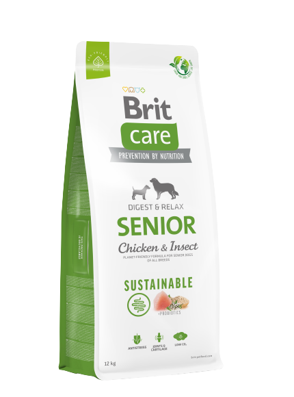 Brit Care Senior Digest & Relax Tavuklu Larva Proteinli Yaşlı Köpek Maması 12 Kg