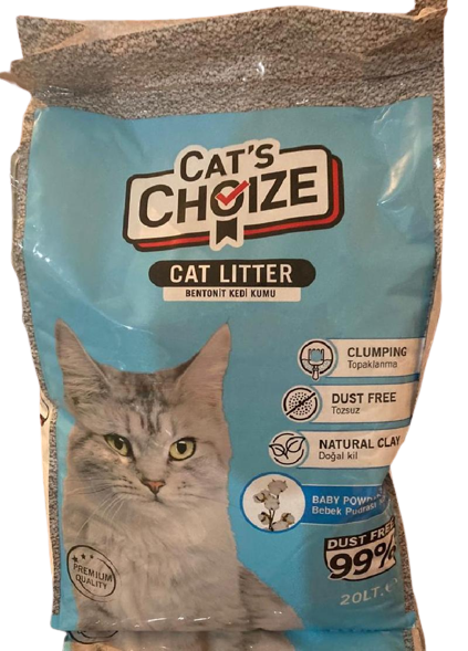 Cat's Choize Bebek Pudralı Kedi Kumu 20 Lt