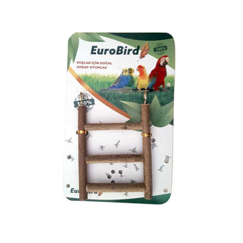 EuroBird Doğal Ahşap Kuş Oyun Merdiven 3 Basamak