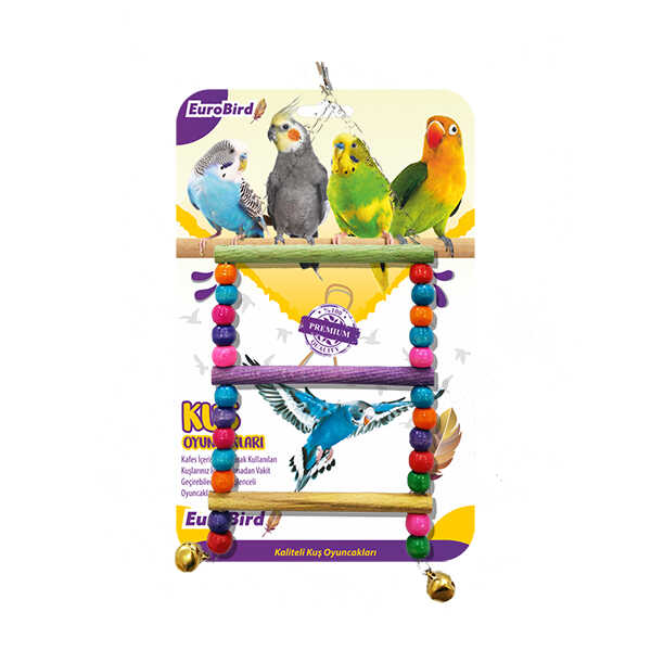 EuroBird Kuş Oyuncağı Renkli Boncuklu Merdiven - Thumbnail