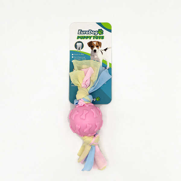 EuroDog Puppy Toys Pembe Kemik Des.Top Diş Kaş.Oy.