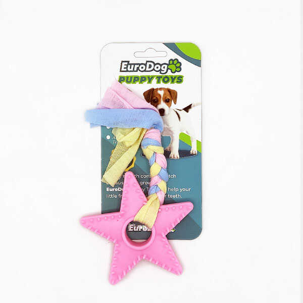 EuroDog Puppy Toys Pembe Yıldız Diş Kaşıma Oy.