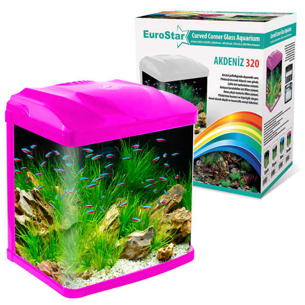 EuroStar Akdeniz 320 Pembe Akvaryum 4w Led (32x23x38 5)