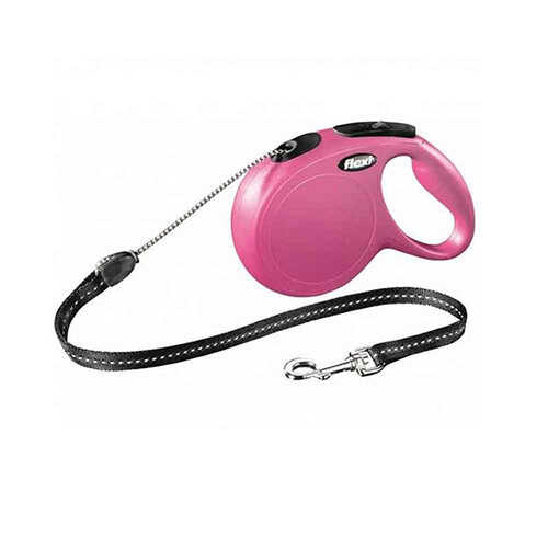 Flexi New Classic İp Otomatik Gezdirme Tasması (M) 5M Pembe