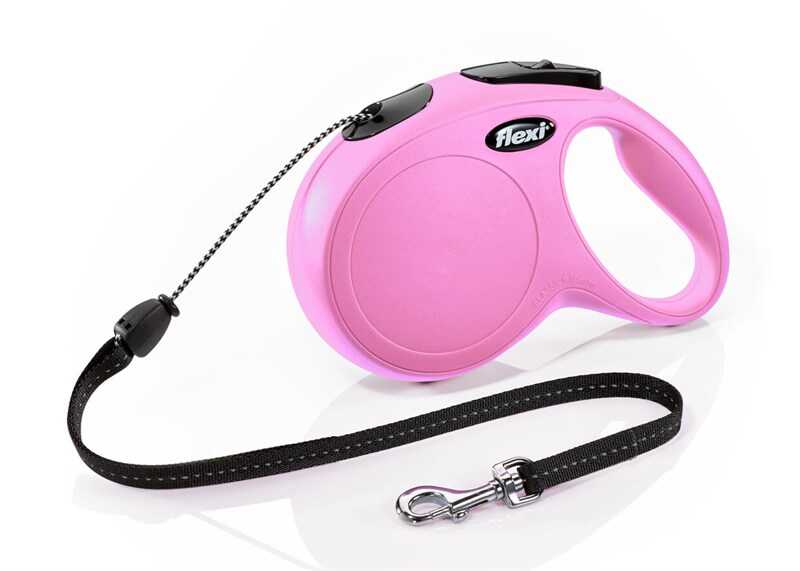 Flexi New Classic İp Otomatik Gezdirme Tasması (M) 8M Pembe - Thumbnail