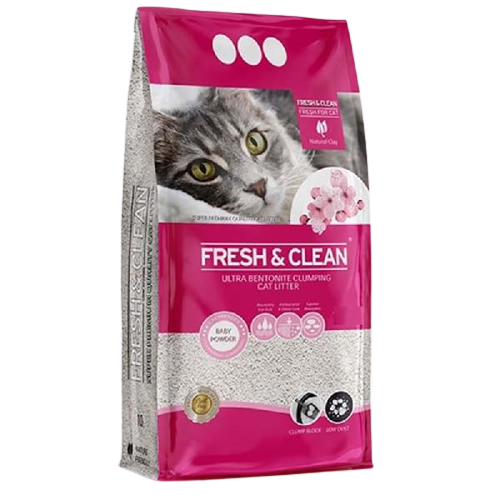 Fresh&Clean Bebek Pudralı Topaklanan Kedi Kumu 5 Lt