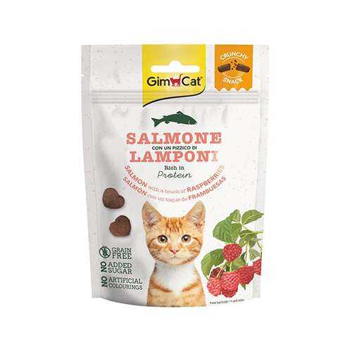 Gimcat Crunchy Snacks Salmon & Raspberry Tahılsız Kedi Ödülü 50 Gr