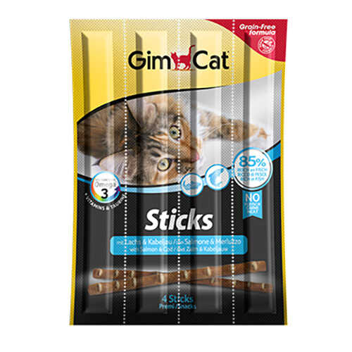 Gimcat Kedi Ödül Çubuğu Sticks Somon Morina 20gr - Thumbnail