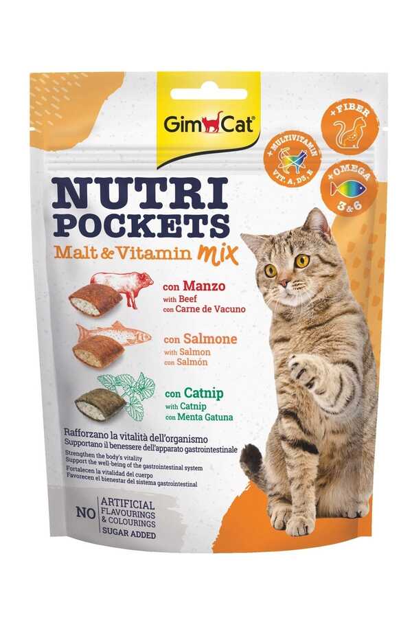 Gimcat Nutripockets Kedi Ödülü Malt&Multivitamin 150 Gr - Thumbnail