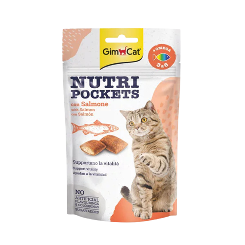 Gimcat Nutripockets Somonlu ve Omega 3x6 Kedi Ödülü 60 Gr - Thumbnail