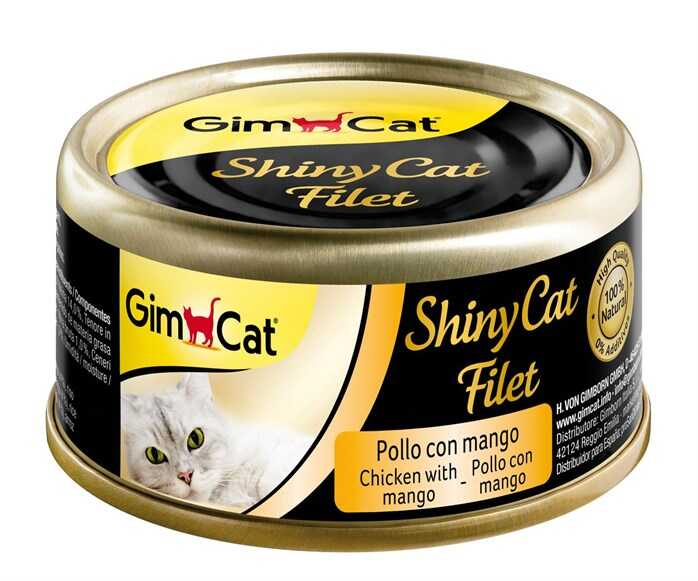 Gimcat Shinycat Kıyılmış Fileto Öğünlük Kedi Konservesi Tavuklu ve Mangolu 70 gr - Thumbnail