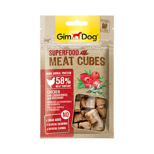 Gimdog Ödül Cubes Tavuk Kızılcık Biberiye 40 Gr