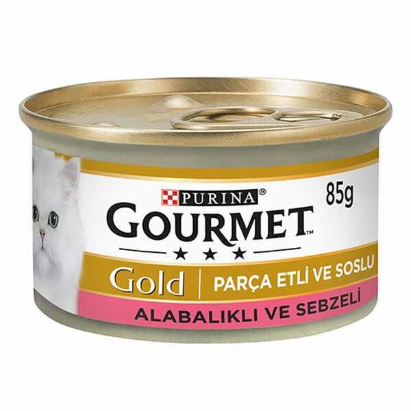 Gourmet Gold Alabalık ve Sebzeli Yetişkin Kedi Konservesi 85 gr - Thumbnail