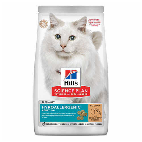 Hill's Hypo-Allergenic Yumurta ve Larva Proteinli Yetişkin Kedi Maması 7 Kg - Thumbnail