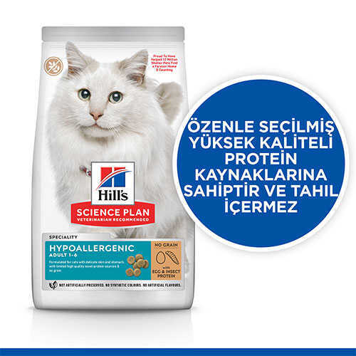 Hill's Hypo-Allergenic Yumurta ve Larva Proteinli Yetişkin Kedi Maması 7 Kg - Thumbnail