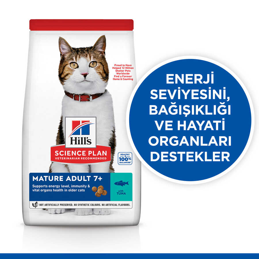 Hills Mature +7 Ton Balıklı Yaşlı Kedi Maması 1,5 Kg - Thumbnail