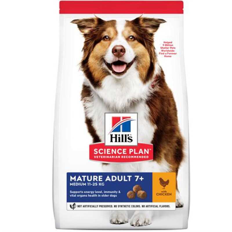 Hills Mature Senior +7 Medium Orta Irk Tavuklu Yaşli Köpek Mamasi 2.5 Kg