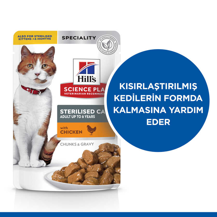 Hills Sterilised Tavuklu Pouch Kısırlaştırılmış Kedi Konservesi 85 Gr - Thumbnail