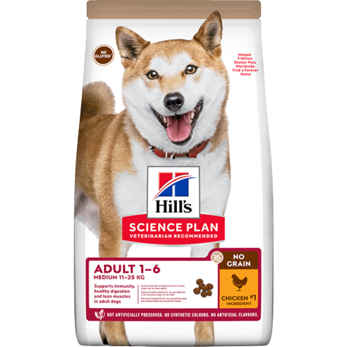 Hills Tavuklu Orta Irk Tahılsız Yetişkin Köpek Maması 12 Kg - Thumbnail