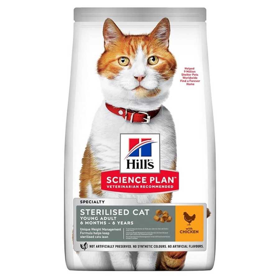 Hills Young Sterilised Tavuklu Kısırlaştırılmış Yetişkin Kedi Maması 10 Kg - Thumbnail