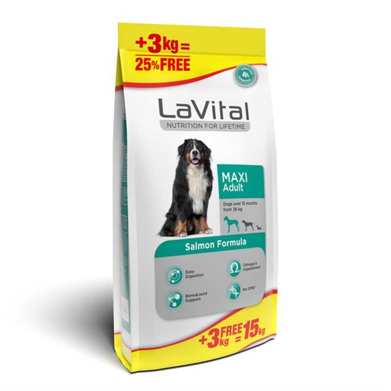 Lavital Büyük Irk Somonlu Yetişkin Köpek Maması 12+3 Kg