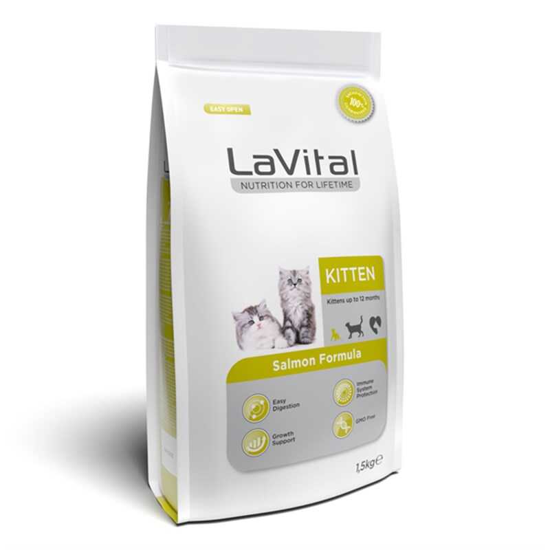 Lavital Kitten Somonlu Yavru Kedi Maması 1,5 Kg