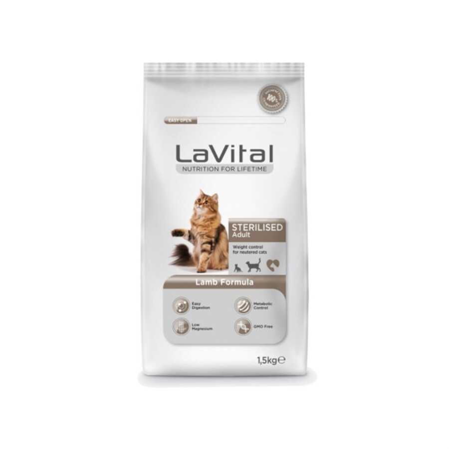 Lavital Sterilised Kuzu Etli Kısırlaştırılmış Kedi Maması 1,5 Kg