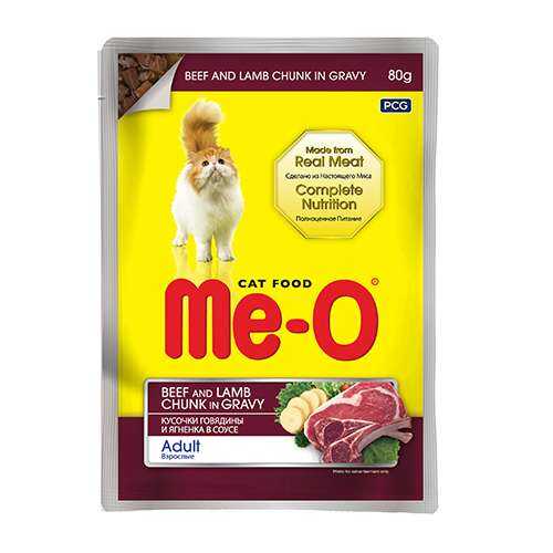 Meo Dana ve Kuzu Etli Kedi Pouch Konservesi 24x80 gr