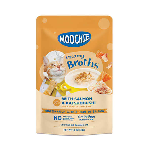 Moochie Çorba Kedi Ödülü Somon-Katsuobushi 40 Gr