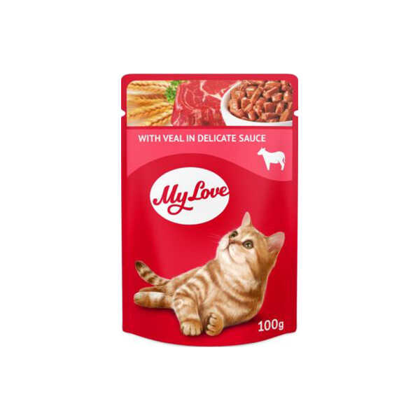 My Love Sos İçinde Dana Etli Pouch Kedi Maması 100 Gr