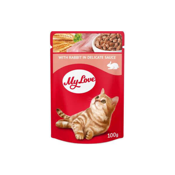 My Love Sos İçinde Tavşan Etli Pouch Kedi Maması 100 Gr