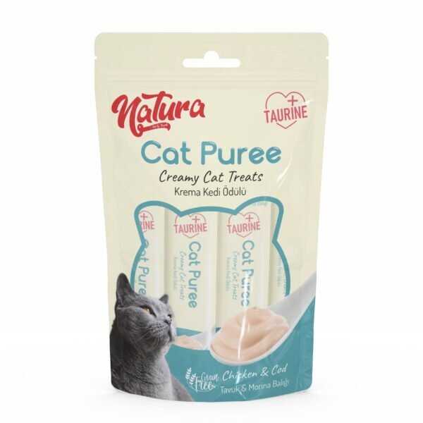 Natura Cat Puree Tavuk-Morina 5*12 gr