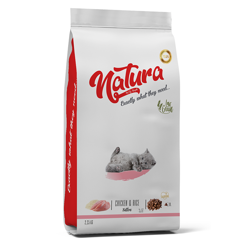 Natura Kitten Düşük Tahıllı Tavuklu Yavru Kedi Maması 2.25 Kg