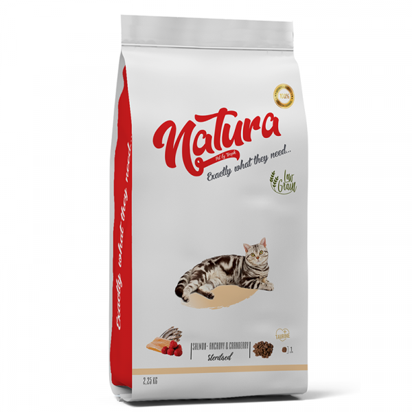 Natura Sterilised Düşük Tahıllı Balıklı Kısırlaştırılmış Kedi Maması 2.25 Kg