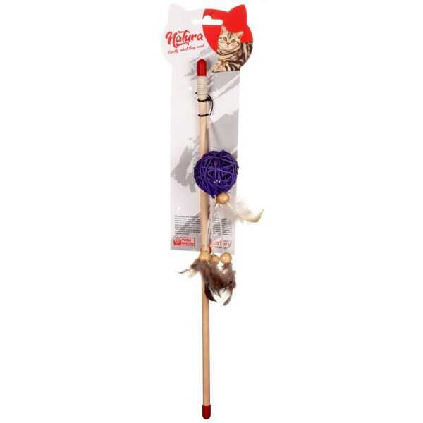 Natura Uzun Tüylü Bambu Top Kedi Olta Oyuncak 40 cm PTC-020