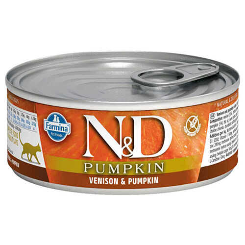 ND Pumpkin Geyikli Yetişkin Kedi Konservesi 6x80Gr