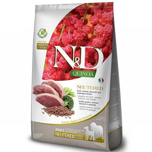 ND Quinoa Ördek ve Brokoli Orta ve Büyük Irk Yetişkin Kısırlaştırılmış Köpek Maması 2.5 Kg