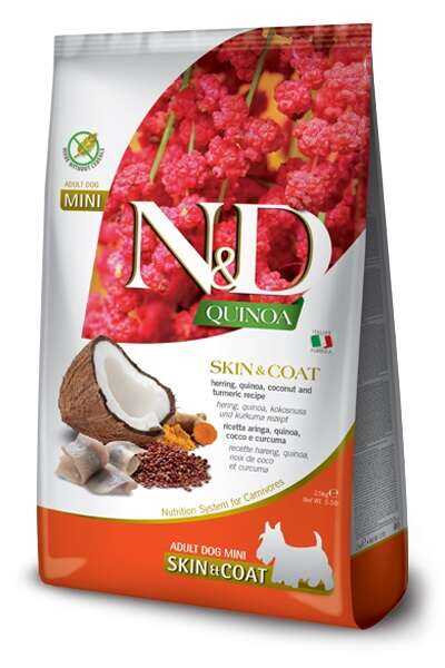 ND Quinoa Skin&Coat Ringa Balıklı Mini Yetişkin Köpek Maması 2.5 Kg